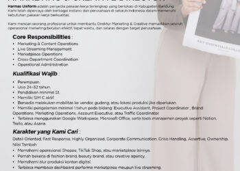 Lowongan Kerja Assistant Marketing & Creative Director di CV. Harmas Industri Sandang